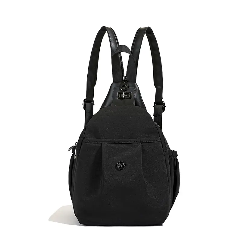 Women's Black Crossbody Travel Backpack Large Capacity - Image 8