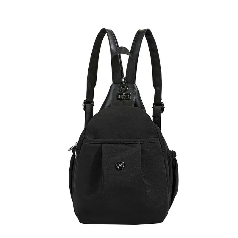 Women's Black Crossbody Travel Backpack Large Capacity - Image 2