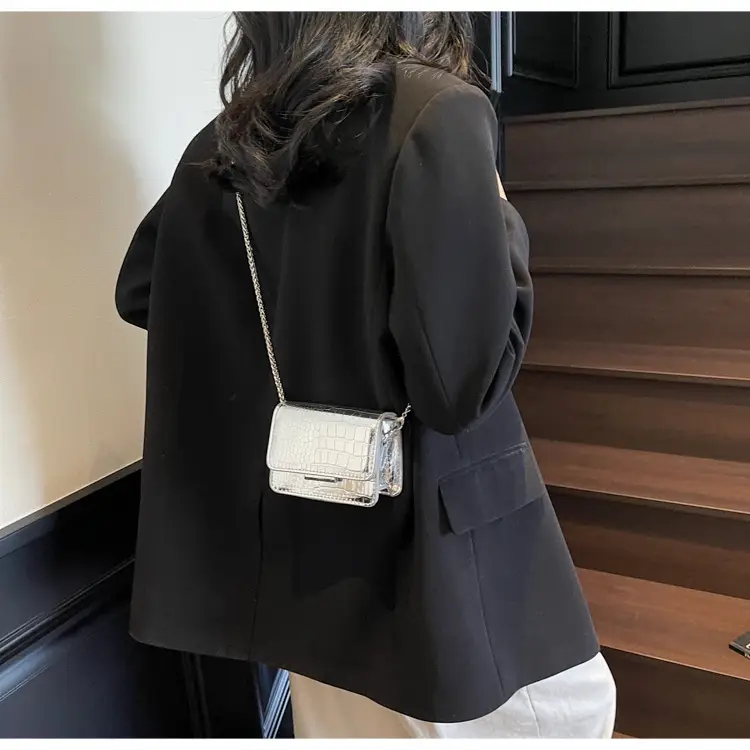 Pink Croc Leather Crossbody Bag for Women — feature 12