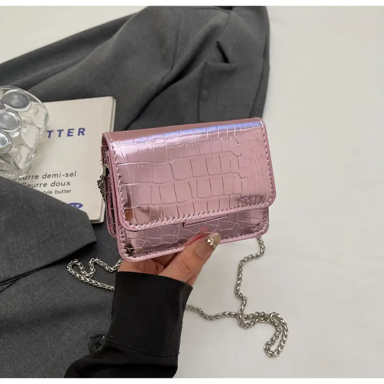 Pink Croc Leather Crossbody Bag for Women — feature 30
