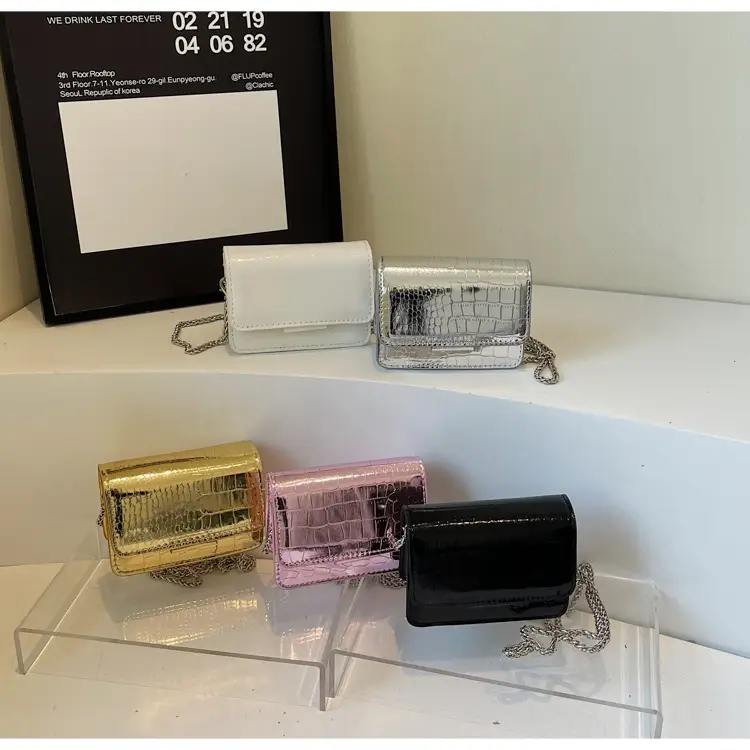 Pink Croc Leather Crossbody Bag for Women — feature 32