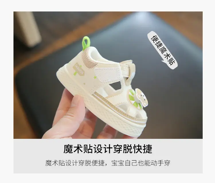 Summer baby sandals men's and women's baby toddler shoes soft bottom hollow breathable sandals 1 one and a half 2 years old baby shoes — feature 4