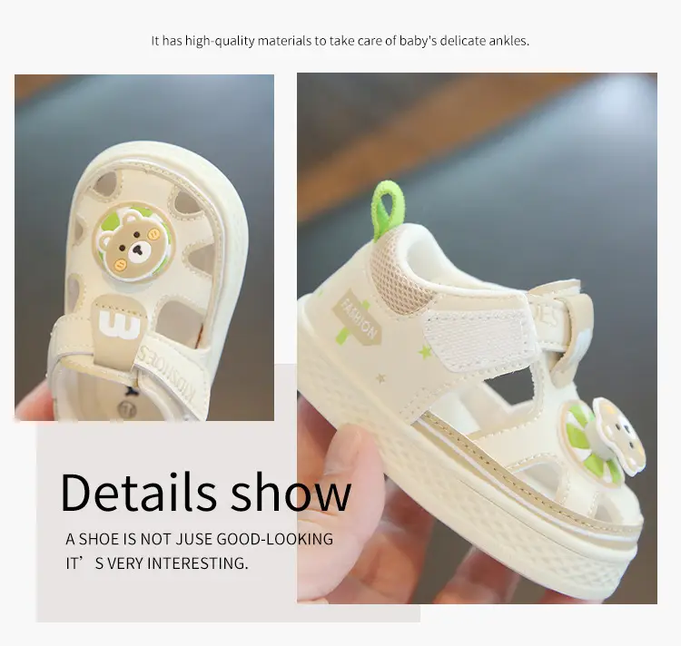 Summer baby sandals men's and women's baby toddler shoes soft bottom hollow breathable sandals 1 one and a half 2 years old baby shoes — feature 8