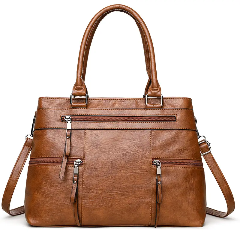 Brown Leather Shoulder Bag for Women Spring Summer Commuting