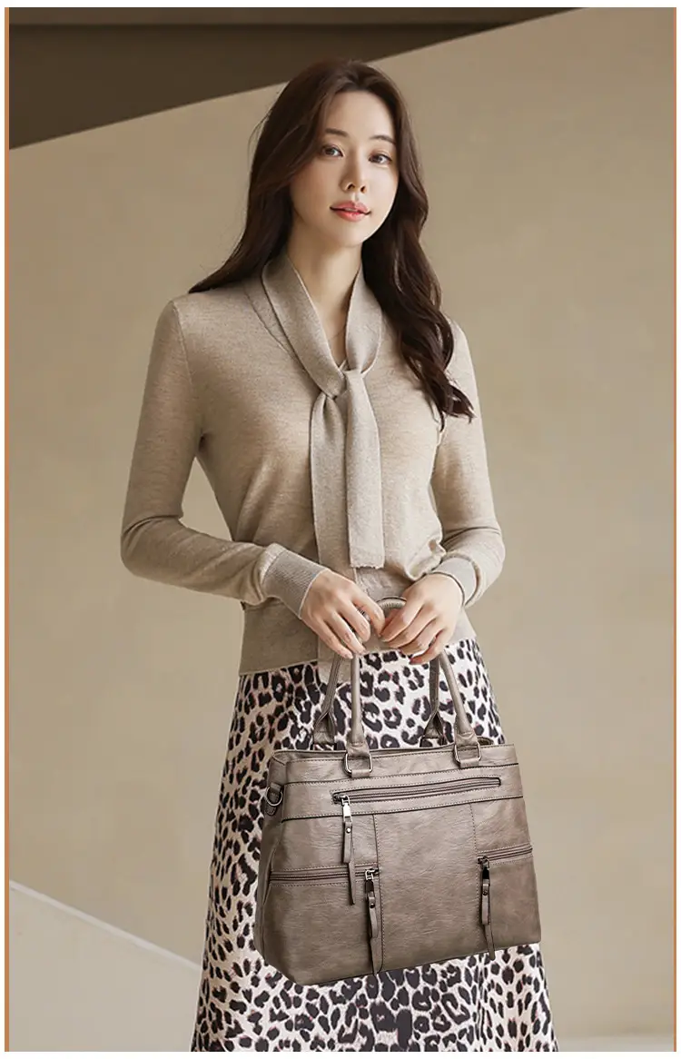 Brown Leather Shoulder Bag for Women Spring Summer Commuting — feature 17