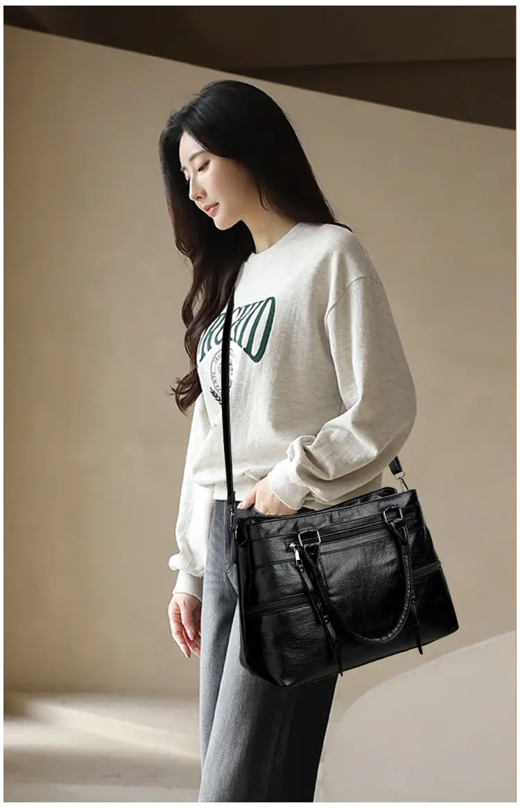 Brown Leather Shoulder Bag for Women Spring Summer Commuting — feature 19