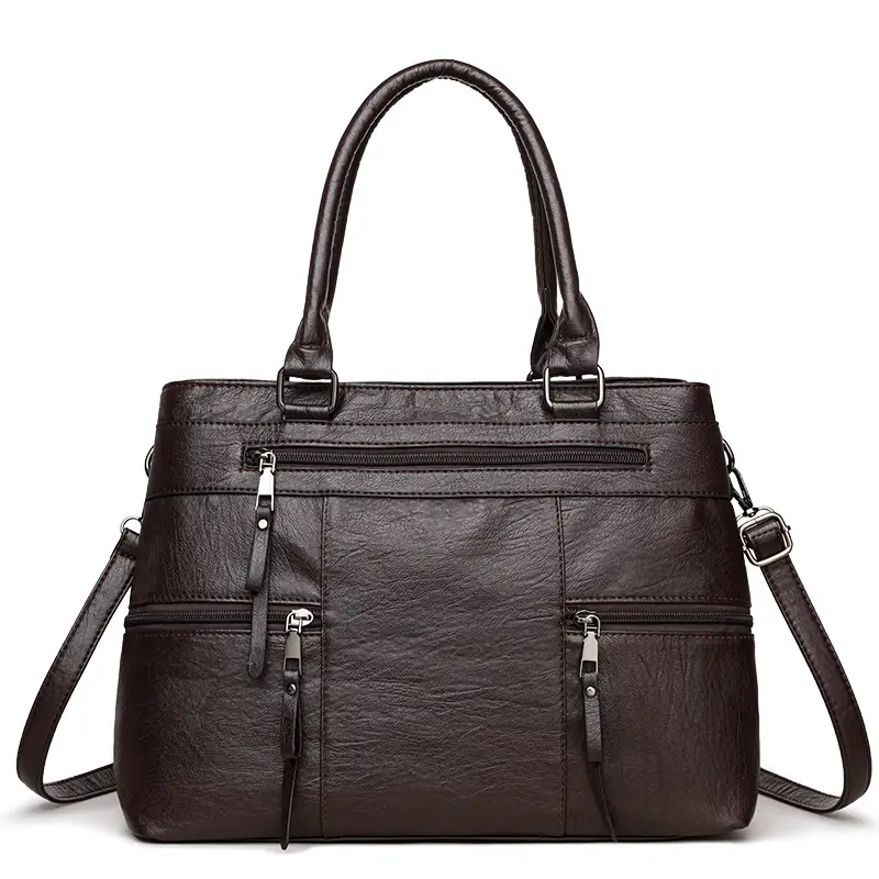 Brown Leather Shoulder Bag for Women Spring Summer Commuting