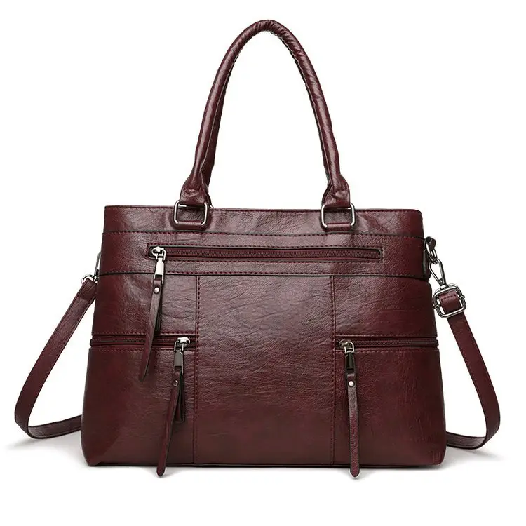 Brown Leather Shoulder Bag for Women Spring Summer Commuting