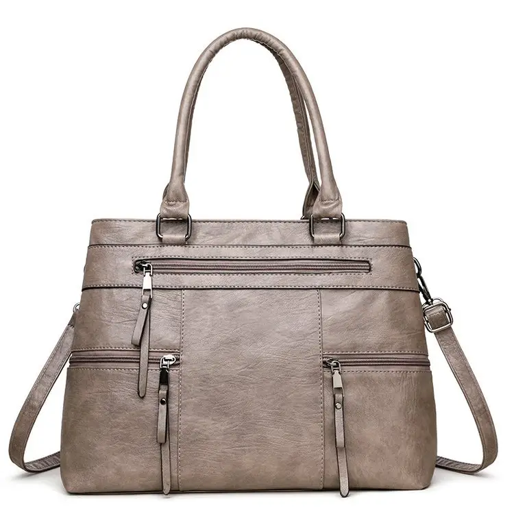 Brown Leather Shoulder Bag for Women Spring Summer Commuting