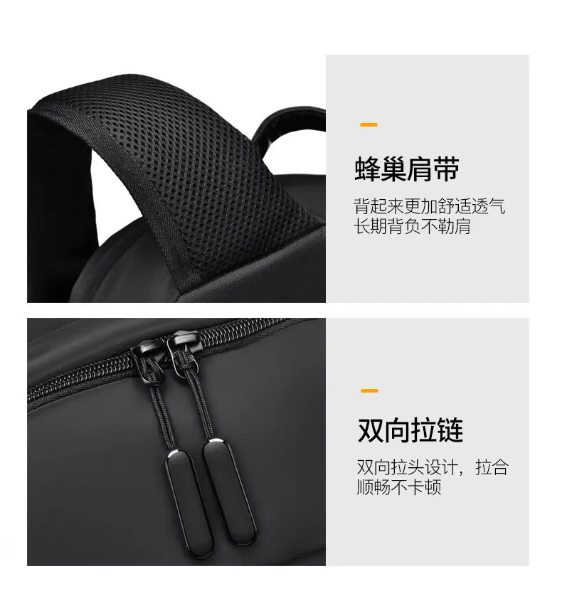 New Backpack Men's Advanced Sense Anti-splashing Business Backpack Large Capacity Travel Laptop Bag Wholesale — feature 12