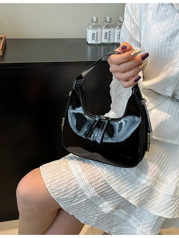 Red Glossy Crossbody Bag for Women Spring Summer - Image 8