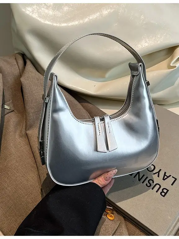 Red Glossy Crossbody Bag for Women Spring Summer - Image 9