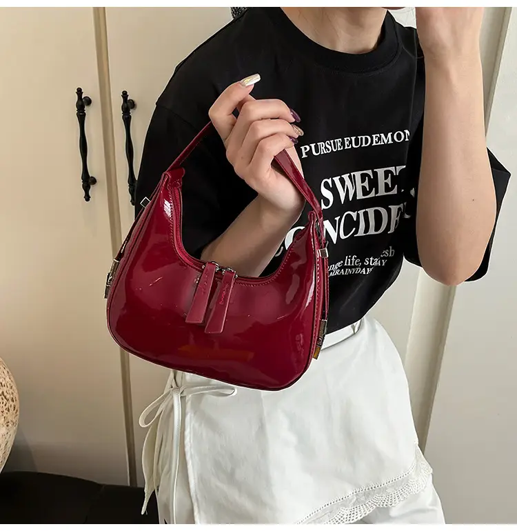 Red Glossy Crossbody Bag for Women Spring Summer — feature 23