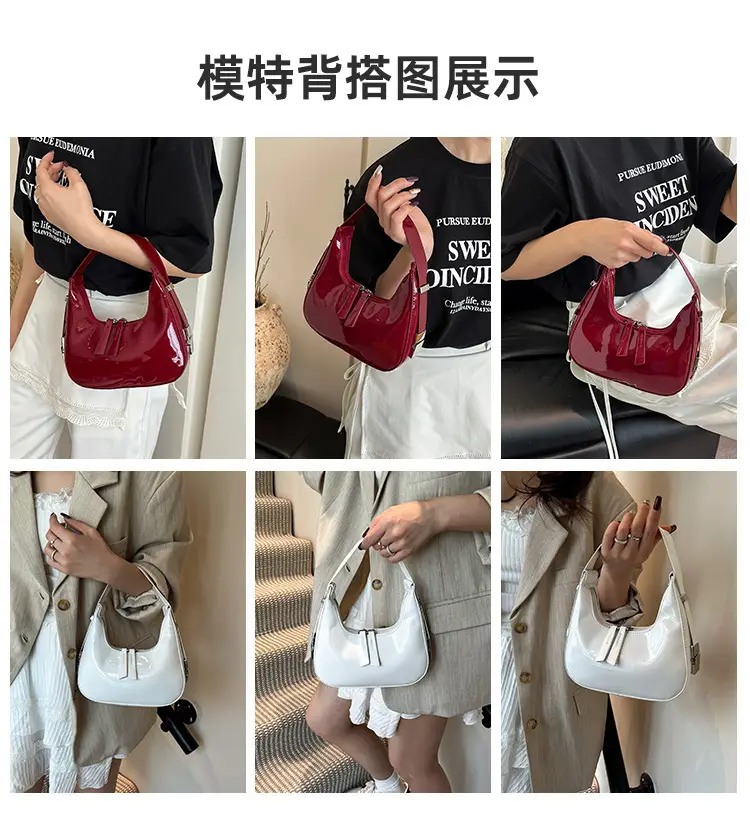 Red Glossy Crossbody Bag for Women Spring Summer — feature 6