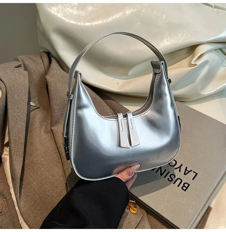 Red Glossy Crossbody Bag for Women Spring Summer - Image 2