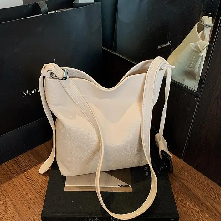 Women's Large Capacity Beige Shoulder Bag 2025