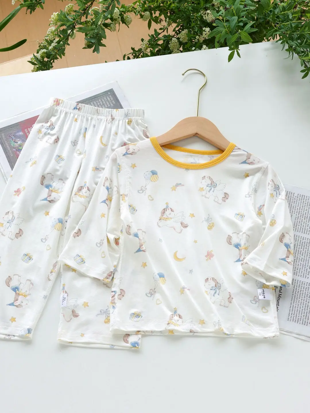 [10A Antibacterial] Summer Children's Tencel Class a Modal Homewear Set Boys' and Girls' Seamless Pajamas