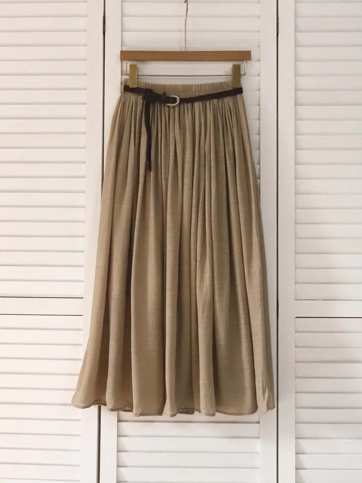 Real Pat Pleated Cotton Linen Skirt Women 2025 Summer — feature 5