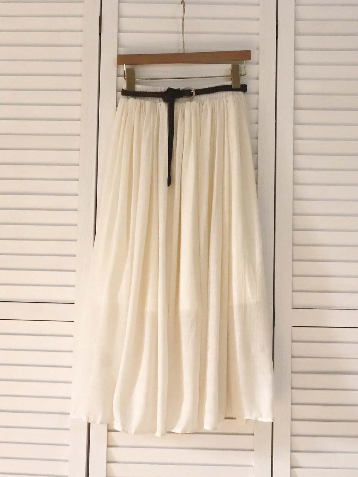 Real Pat Pleated Cotton Linen Skirt Women 2025 Summer