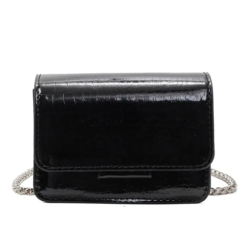 Pink Croc Patch Shiny Shoulder Bag for Women