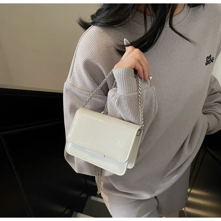 Pink Croc Patch Shiny Shoulder Bag for Women — feature 16