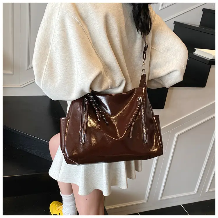 High-end 2025 Women's Large Cap Bag Tan Leather — feature 11