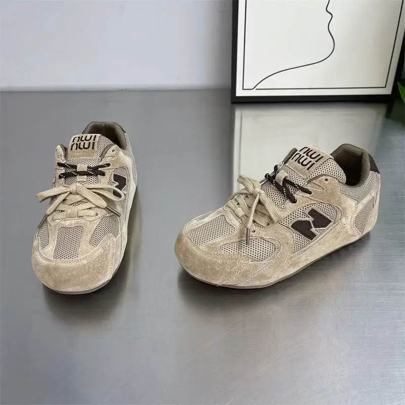 Women Grey Mesh Casual Sneakers All Match 2025 Spring - Image 2