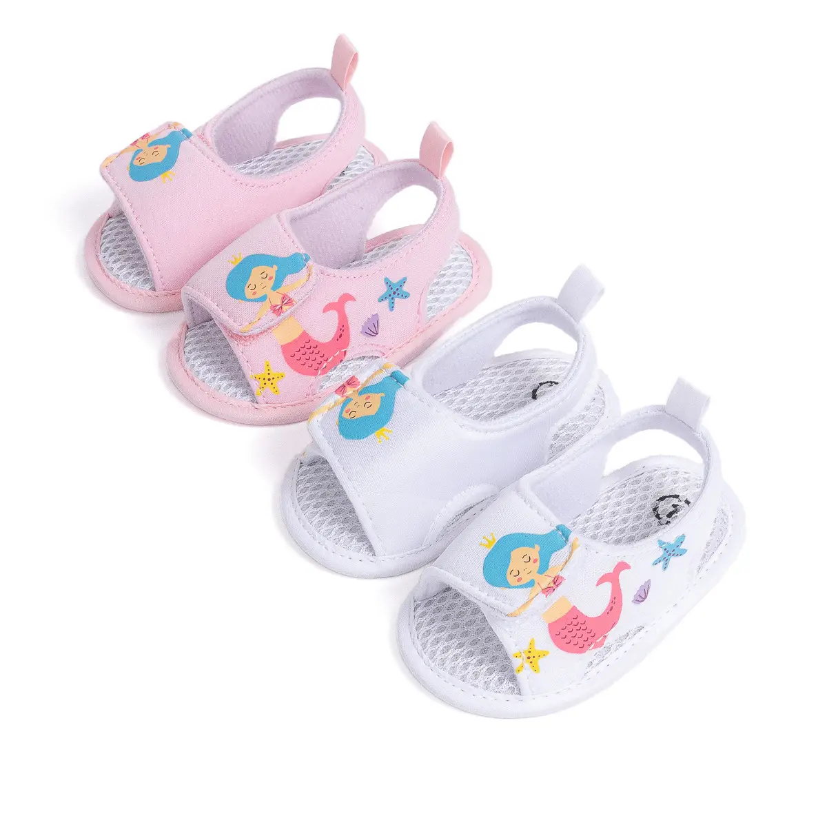 Pink Cartoon Baby Sandals with Velcro Closure - Image 7