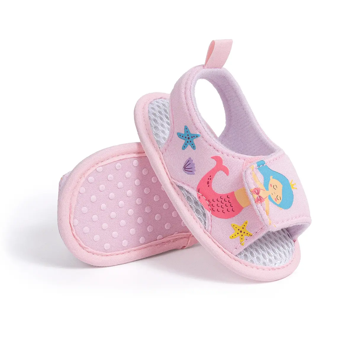 Pink Cartoon Baby Sandals with Velcro Closure - Image 2
