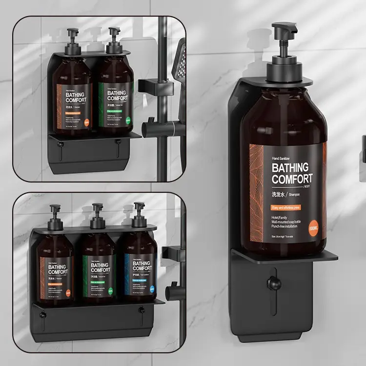 Hotel Bathroom Soap Dispenser Hotel Wall-Mounted Shower Gel Shampoo Rack Press Soap Dispenser Hand Sanitizer Bottle