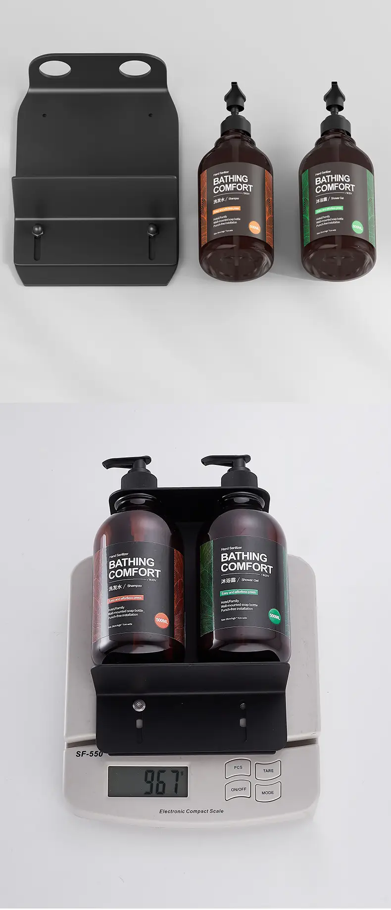 Hotel Bathroom Soap Dispenser Hotel Wall-Mounted Shower Gel Shampoo Rack Press Soap Dispenser Hand Sanitizer Bottle — feature 14