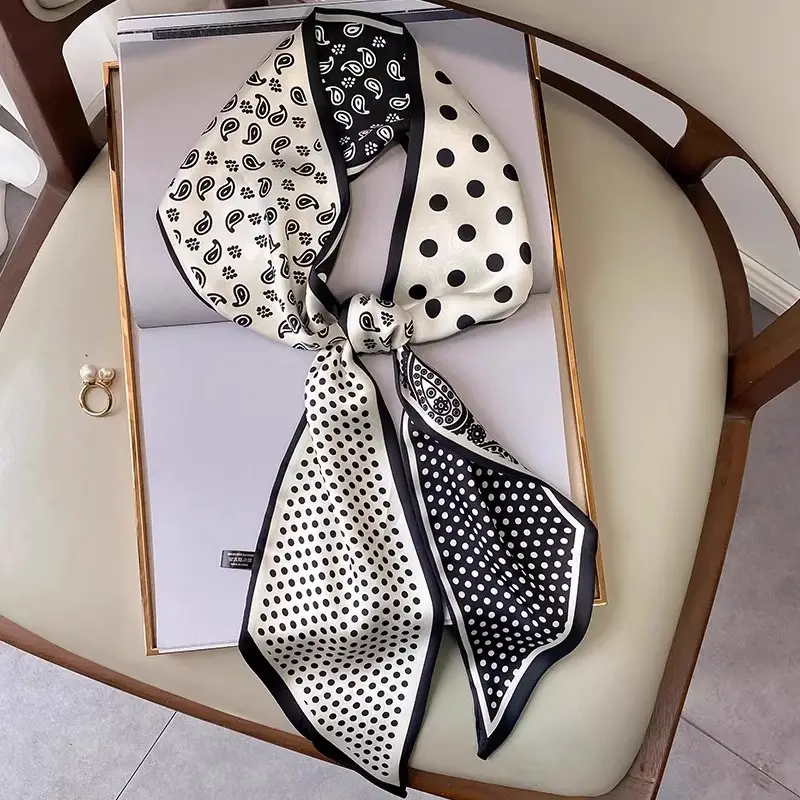 Women's Cashew Dot Silk Neck Scarf 2025 - Image 7