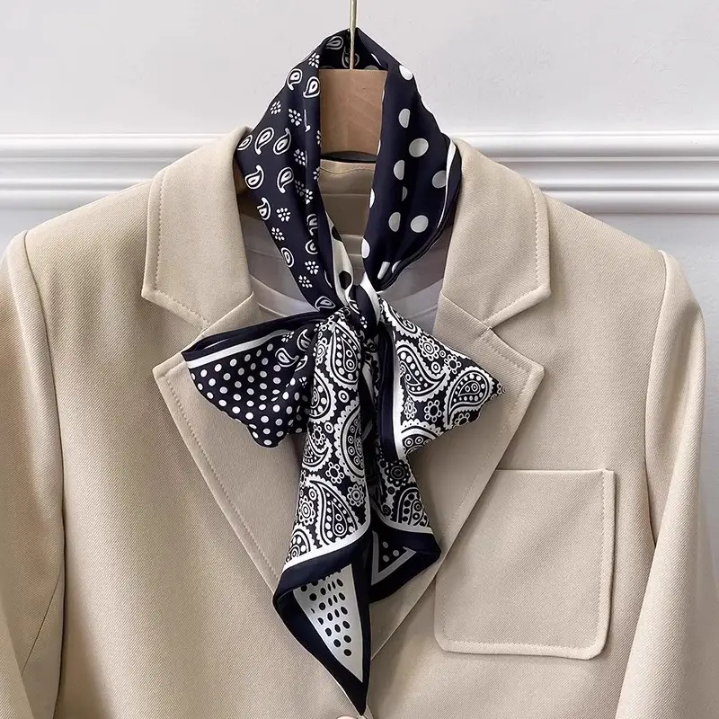 Women's Cashew Dot Silk Neck Scarf 2025 - Image 8