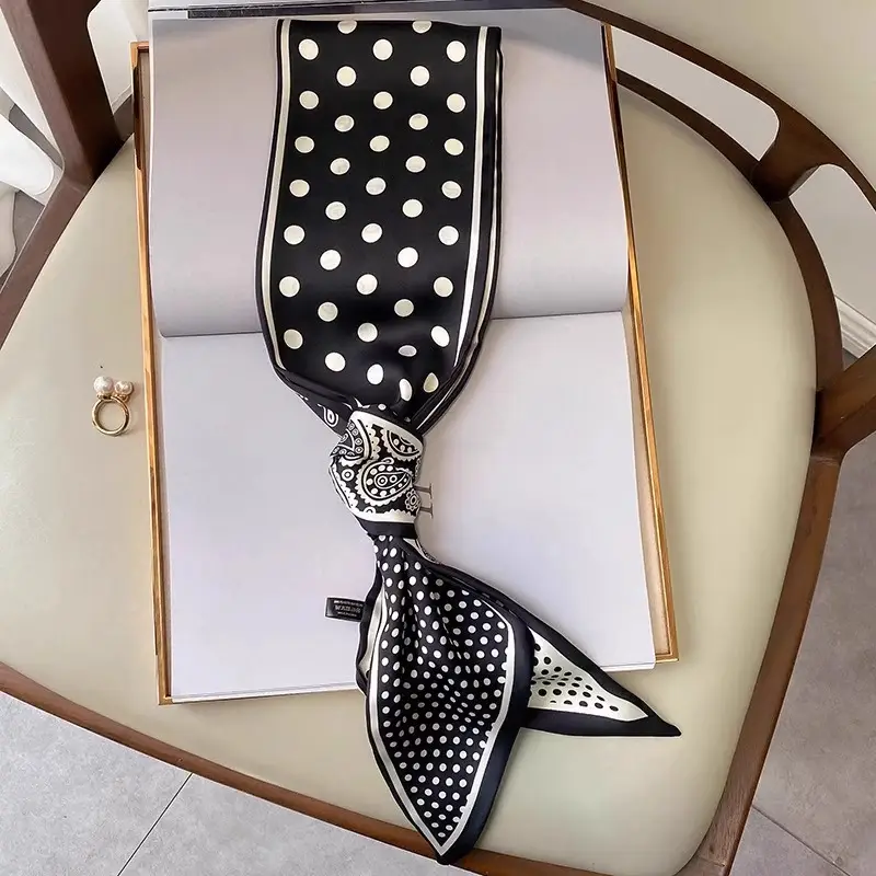 Women's Cashew Dot Silk Neck Scarf 2025 - Image 9