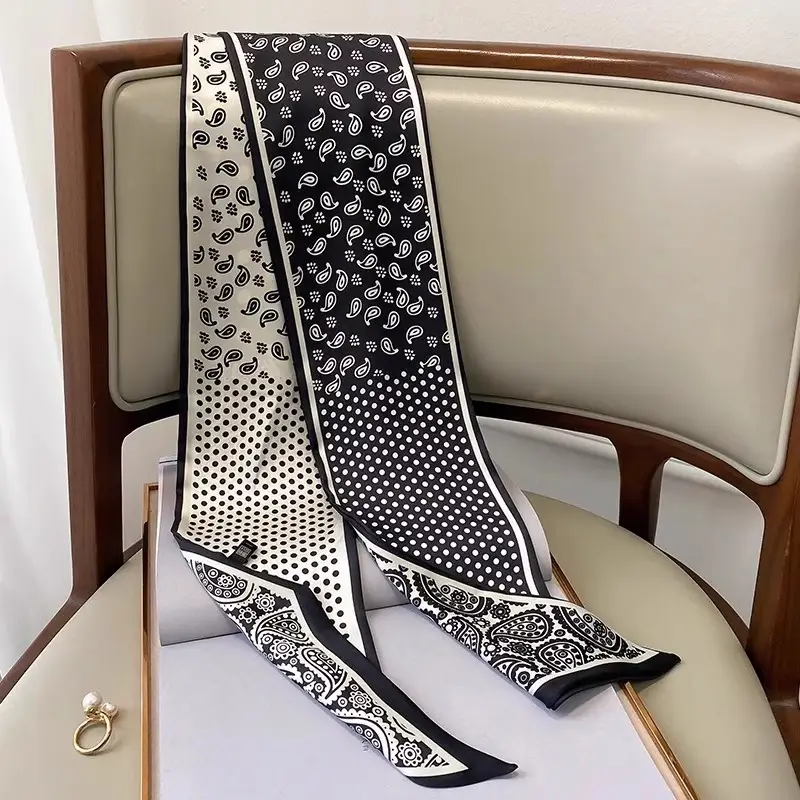Women's Cashew Dot Silk Neck Scarf 2025 — feature 5