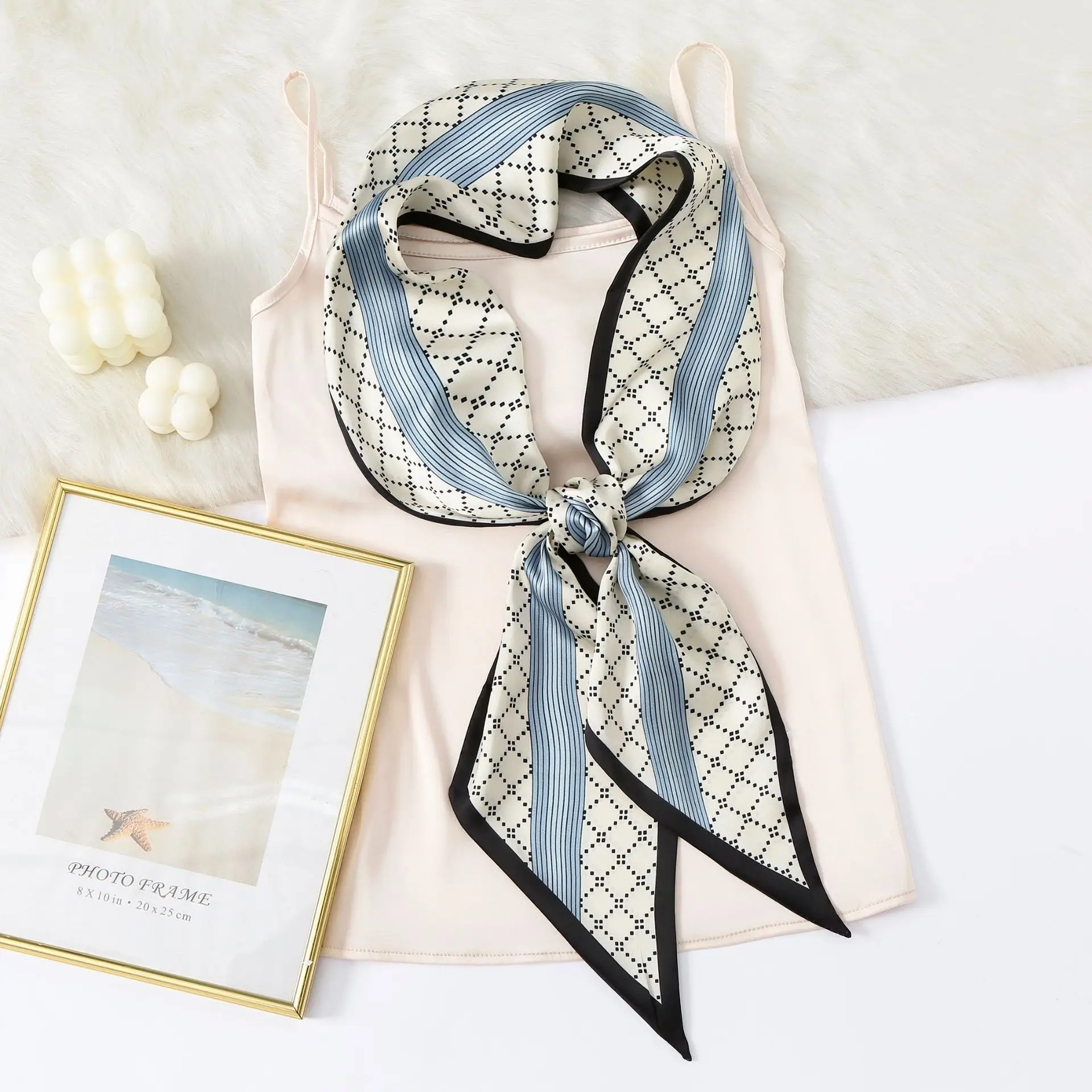 Women's Cashew Dot Silk Neck Scarf 2025 - Image 2