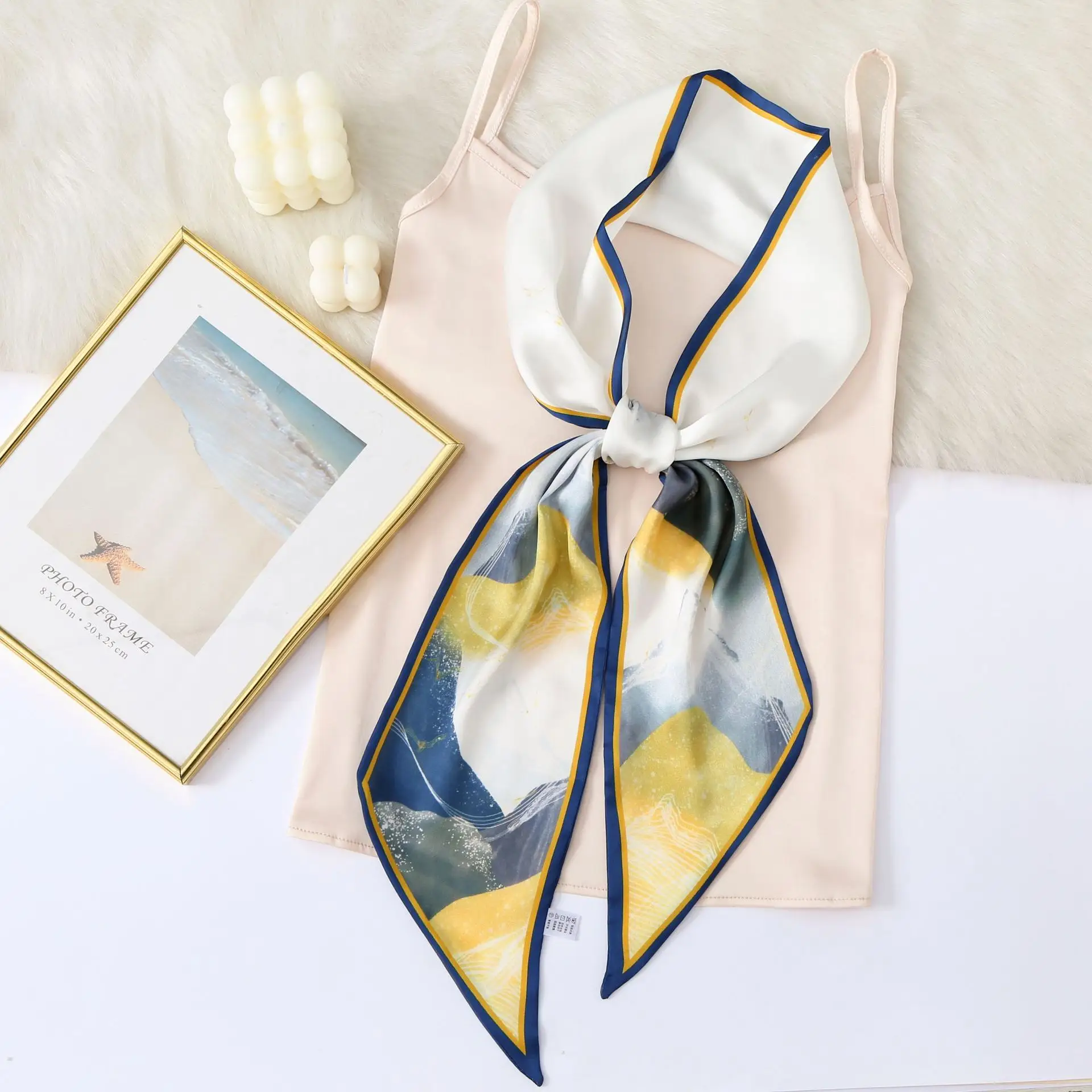 Women's Cashew Dot Silk Neck Scarf 2025 - Image 3