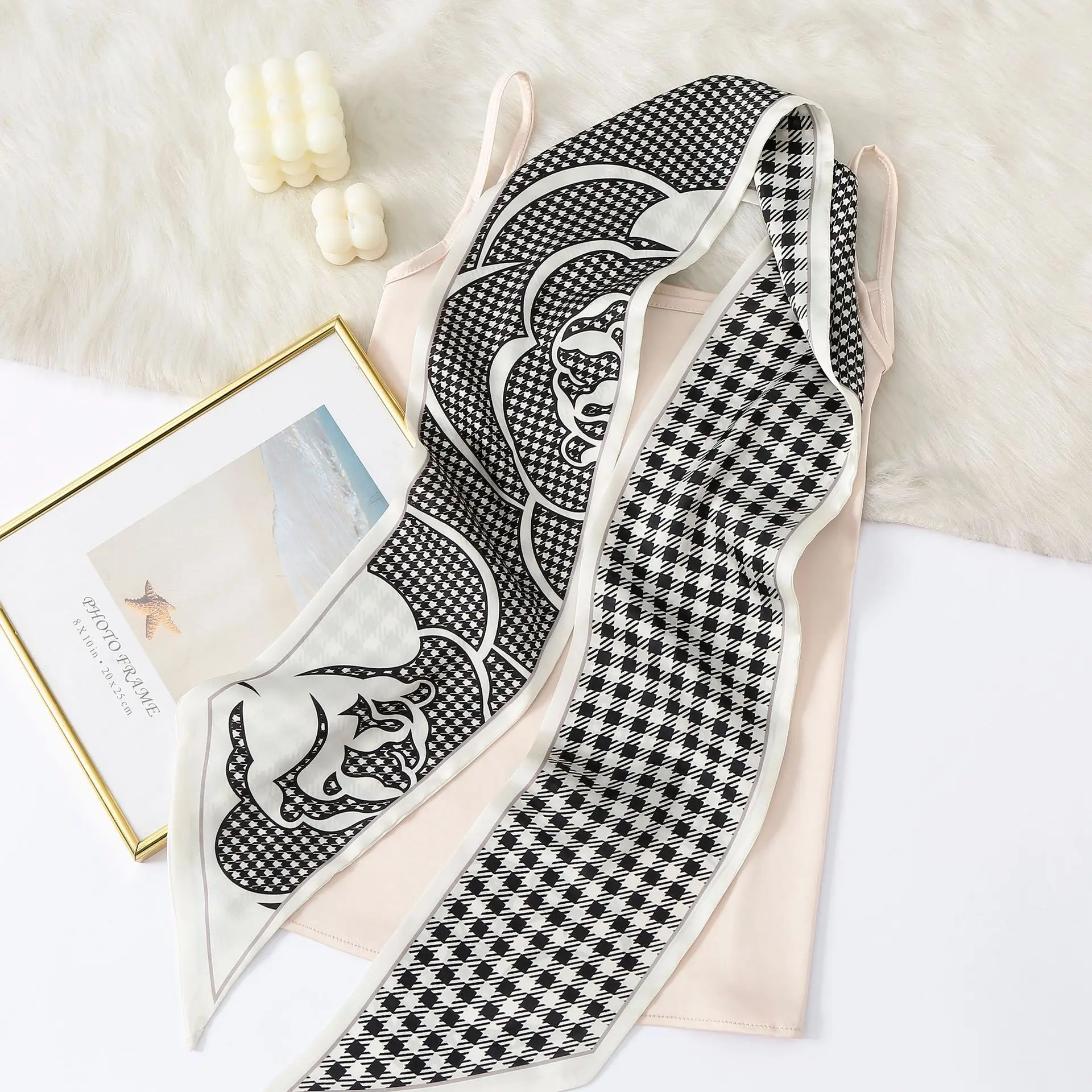 Women's Cashew Dot Silk Neck Scarf 2025 - Image 4