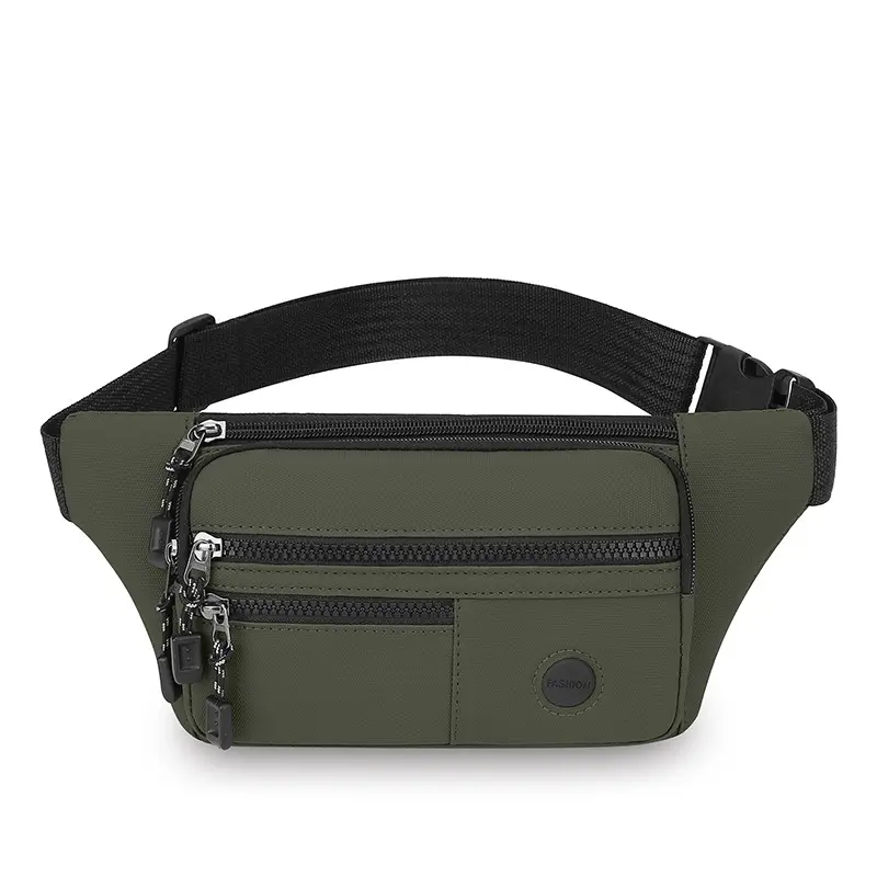 Men's Multi-Layer Waist Bag Blue Pu Leather - Image 3