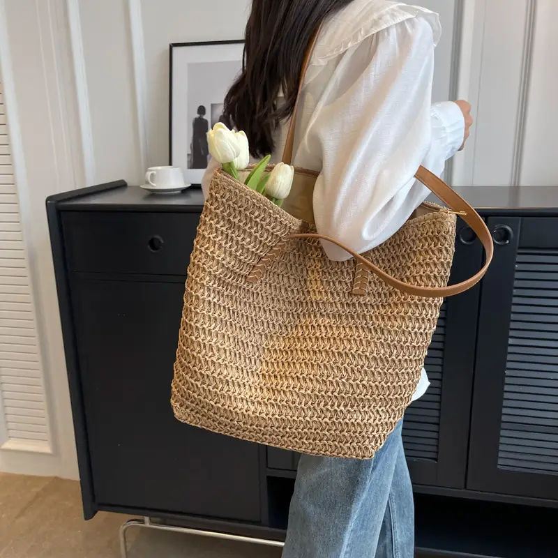 Straw Woven Shoulder Bag 2025 Summer Large Capacity - Image 5