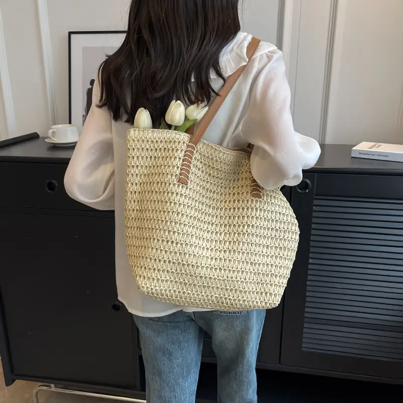 Straw Woven Shoulder Bag 2025 Summer Large Capacity - Image 6