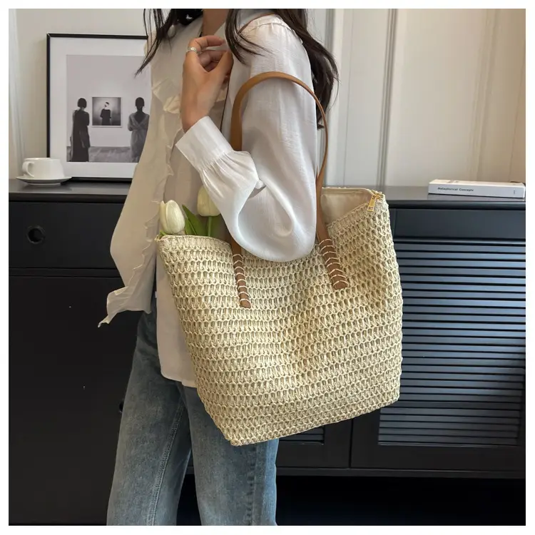 Straw Woven Shoulder Bag 2025 Summer Large Capacity — feature 14