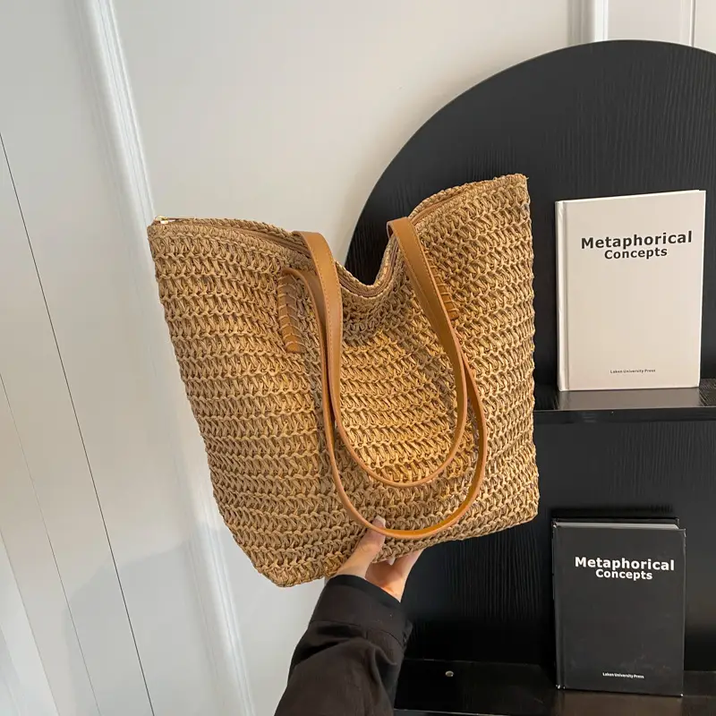 Straw Woven Shoulder Bag 2025 Summer Large Capacity - Image 2