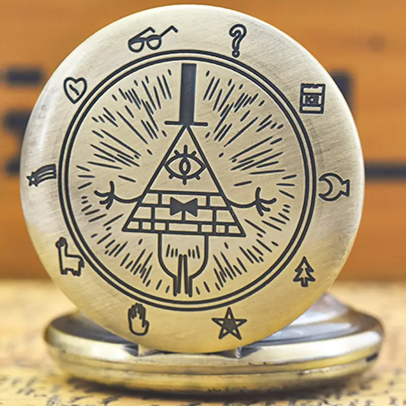 Vintage Scarecrow Pocket Watch with Star Design - Image 4