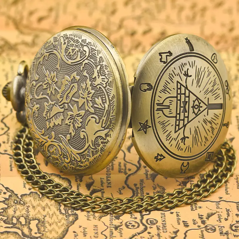 Vintage Scarecrow Pocket Watch with Star Design - Image 5