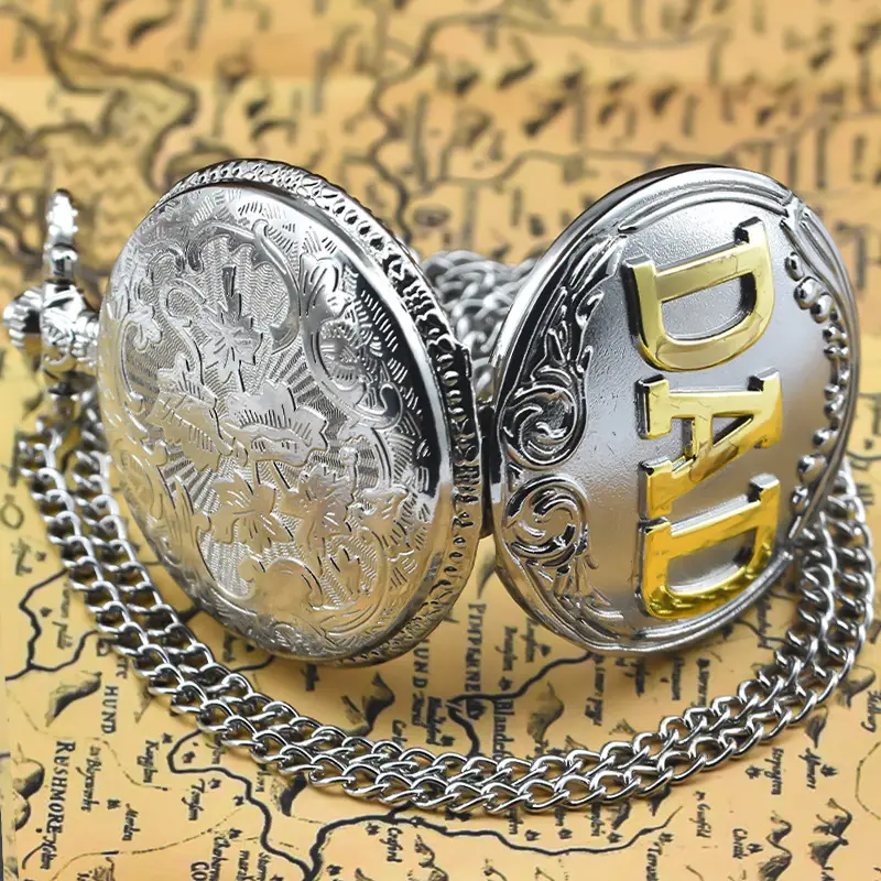 Retro Gold Dad Pocket Watch with Chain Gift — feature 13