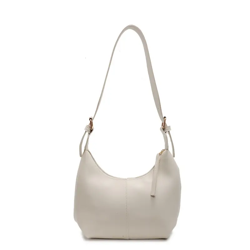 Women's Large-Capacity Crossbody Shoulder Bag Beige Leather - Image 9