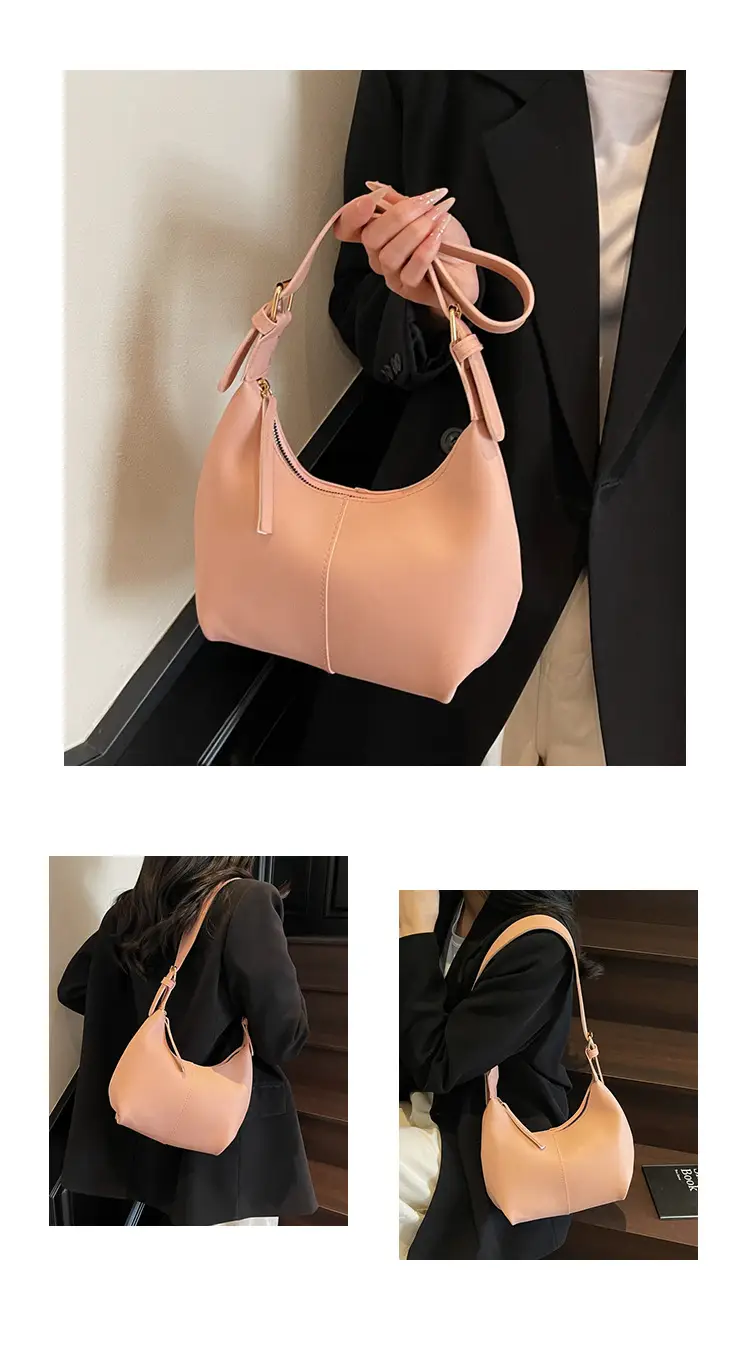 Women's Large-Capacity Crossbody Shoulder Bag Beige Leather — feature 11