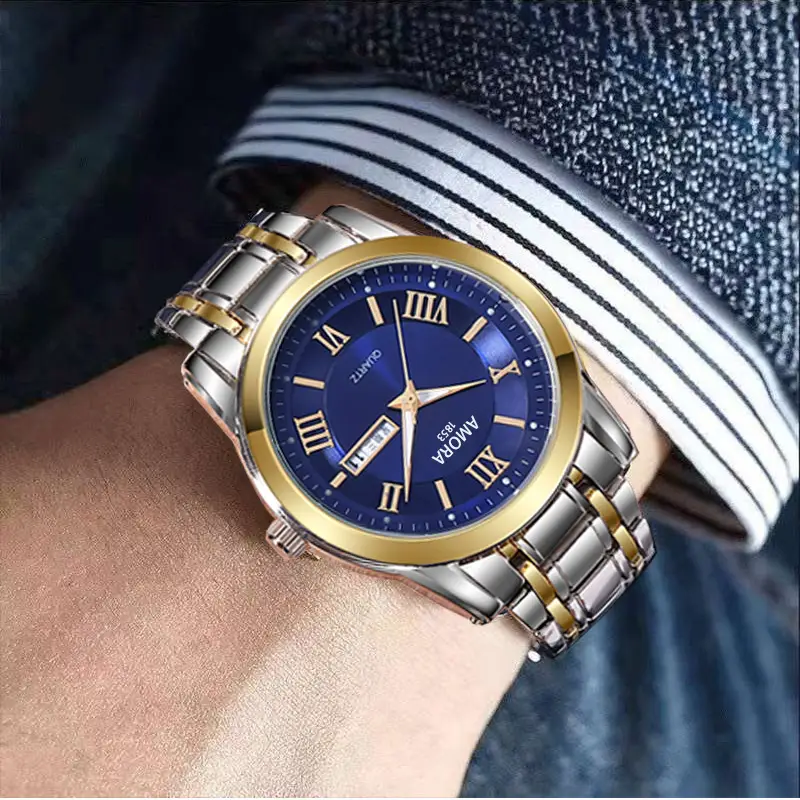 Men Luminous Waterproof Quartz Watch with Roman Numeral - Image 2