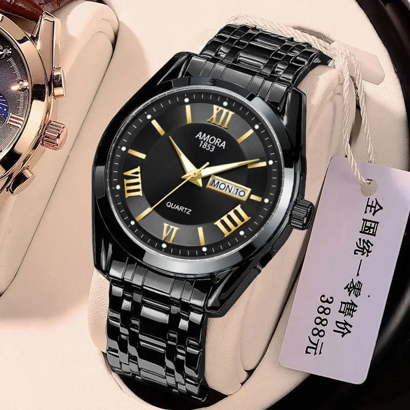Men Luminous Waterproof Quartz Watch with Roman Numeral - Image 3